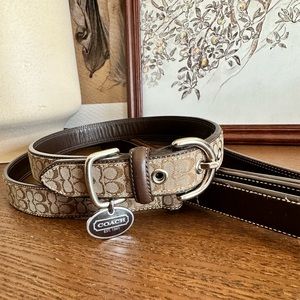 Coach monogrammed dog collar and leash